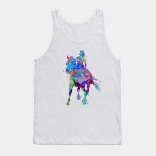 Girl Horse Rider Watercolor Equestrian Gift Tank Top